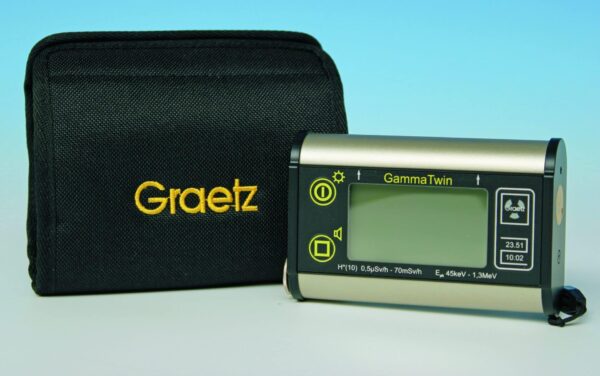 GammaTwin, Dosis und Dosisleistungs-Meß- und Warngerät, eichfähig, inkl. 2x 1,5V AAA Batterien und Nylontasche