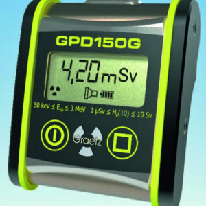 Electronic Personal  Dosimeter type GPD 150G, with battery and manufacturers calibration report.