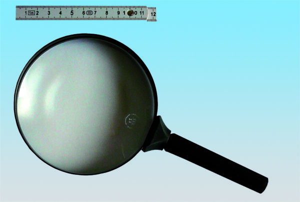 Großfeld-Handlupe, 120 mm ø, Vergrösserung: 2-fach