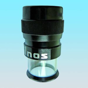 Meßlupe, 10-fach, 1/10mm Teilung, fokussierbar, Glaslinse Antireflex